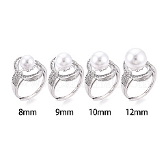 Овальные латунные микропаве прозрачные кубические цирконии регулируемые настройки колец KK-T076-69P