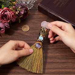 Natürlicher Rosenquarz mit Schauverzierungen&nbsp;DJEW-WH20002-05B