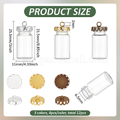 12 шт. подвески в виде стеклянных бутылок 3 цветов&nbsp;DIY-BC0014-84