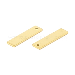 イオンプレーティング（IP）304ステンレスペンダント  長方形  24KGP本金メッキ  21x5x1mm  穴：1mm&nbsp;STAS-C048-15G
