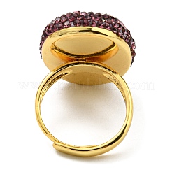 Natürlich gefärbter ovaler verstellbarer Ring aus Jade mit Strass&nbsp;RJEW-D005-02G