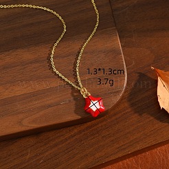 Halsketten mit Sternanhänger aus Messing und Emaille für Damen&nbsp;WG147D2-03