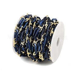 ラックメッキアクリル＆ccbプラスチックチェーン  長持ちメッキ  ミディアムブルー  20x10.6x3mm  5 m /ロール&nbsp;CHAC-H001-01F