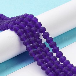 透明ガラスビーズ連売り  多面カット  艶消し  ロンデル  青紫色  2.9~3.3mm  穴：1mm  約135~140個/連  32~34cm&nbsp;LS-EGLA-A034-T2mm-MD06