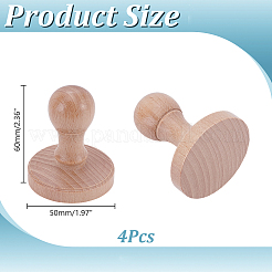 Tampons en bois ronds vierges avec poignée&nbsp;AJEW-WH0880-70