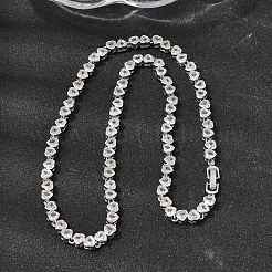 Colliers de tennis géométriques en laiton sertis de micro-pavés de zircone cubique&nbsp;NJEW-C121-02A-P