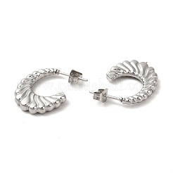 Серьги-гвоздики в форме круассана из нержавеющей стали 304&nbsp;LS-EJEW-L237-04P