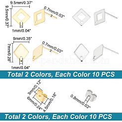 40 шт. 4 шт. фурнитура для сережек-гвоздиков из нержавеющей стали 304 и 201 STAS-UN0038-71