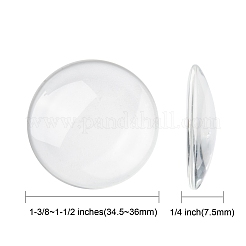 Cabochons en verre transparent&nbsp;X-GGLA-R026-35mm