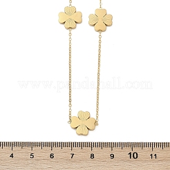 Длинные ожерелья из нержавеющей стали 304 с цепочкой из клевера NJEW-V001-01G