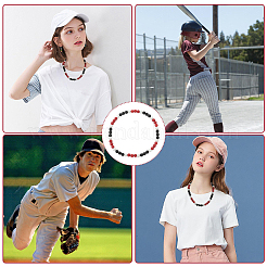 1 шт. ожерелье из круглых бусин из полимерной глины со стразами&nbsp;NJEW-SP0001-14B