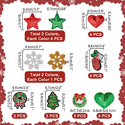 Weihnachtsthema computergesteuerte Stickerei Polyester zum Aufbügeln/Nähen auf Patches&nbsp;DIY-PH0023-25