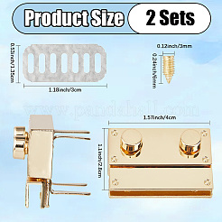 Застежки для кошелька с замком из цинкового сплава&nbsp;PURS-WH20003-001G