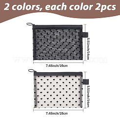 4 bolsa cosmética de nailon con cremallera y estampado de corazones flocados en 2 colores&nbsp;FIND-SP0005-81A