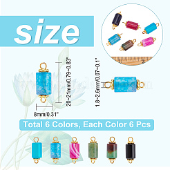 36 pz 6 connettori di collegamento in agata naturale&nbsp;FIND-NB0001-96