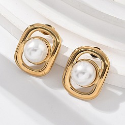 Овальные серьги-гвоздики из нержавеющей стали 304&nbsp;EJEW-L287-063G