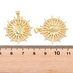 Pendenti in zirconi cubici trasparenti in micro pavè di ottone&nbsp;KK-D232-18G-03