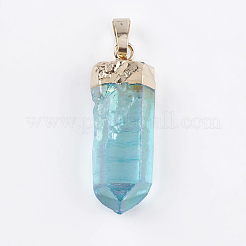 Гальванические хрустальные подвески природного кварца&nbsp;G-P356-13A