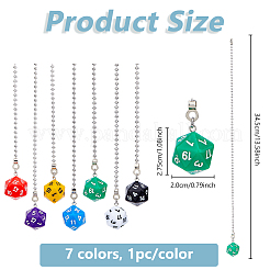 7 шт. 7-цветные акриловые подвески для потолочных вентиляторов с цепочкой-удлинителем&nbsp;HJEW-DC00015