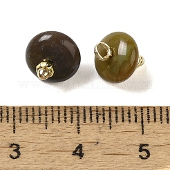 Ciondoli rondelle in agata indiana naturale con anelli in ottone placcato a cremagliera&nbsp;G-G110-05B-08