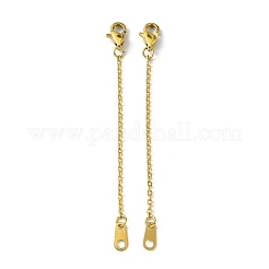 ステンレスアジャスターチェーン  カニカンとカーブチェーン付き  ゴールドカラー  60x1mm&nbsp;FIND-FWH0077-03B-02