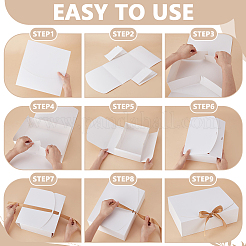 Картонные подарочные коробки с лентой из золотарника&nbsp;CON-WH0107-60B