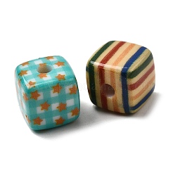 Печатные непрозрачные акриловые бусины OACR-H054-10