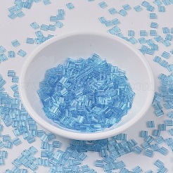 MIYUKIティラビーズ  日本製シードビーズ  2穴  （tl148)透明アクア  5x5x1.9mm  穴：0.8mm  約590個/50g&nbsp;SEED-X0054-TL0148