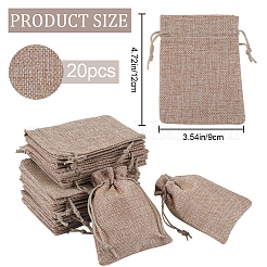Polyester Imitation Sackleinen Verpackungsbeutel Kordelzugbeutel&nbsp;ABAG-BBC0001-02A-01