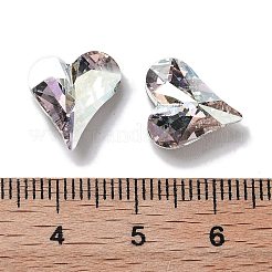 K9ガラスラインストーンカボション  尖ったバック＆バックメッキ  ハート  クリスタル  13x12x5mm&nbsp;GLAA-H034-01B-001TG