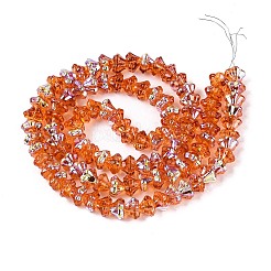Chapelets de perles en verre transparent électrolytique&nbsp;EGLA-N055-03A-04