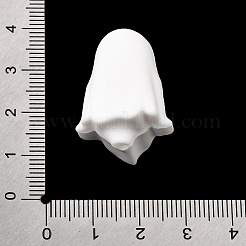3D ハロウィン シリコン フォーカルビーズ  ゴーストリーディングブック  ホワイト  27.5x21x17.5mm  穴：2.5mm&nbsp;SL-CBAE51E-03