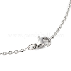 Не тускнеющие ожерелья с подвеской в форме сердца из нержавеющей стали 201 для женщин NJEW-U005-03P