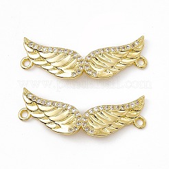 Шармы-соединители из латуни с микропаве из прозрачного кубического циркония KK-E068-VC078