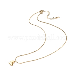 Колье с подвеской в виде сердца с цепочками из витой веревки NJEW-G074-45G