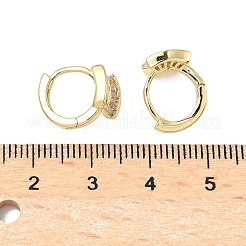 Латунные серьги-кольца из прозрачного кубического циркония EJEW-D323-02G