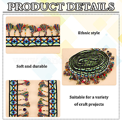 5 ярд полиэстеровой кружевной ленты с кисточками в этническом стиле&nbsp;OCOR-MA0001-07