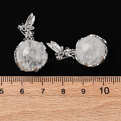 Круглые подвески из натуральных кристаллов кварца&nbsp;G-G207-01P-08