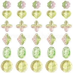 60 шт. 6 стиля двухцветные прозрачные акриловые бусины&nbsp;MACR-YW0004-09