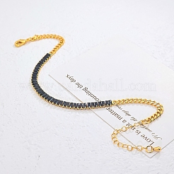 Вечные латунные прямоугольные теннисные браслеты с кубическим цирконием для женщин&nbsp;CC7151-2