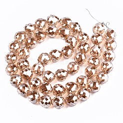 Стеклянные бусины с гальваническим покрытием  EGLA-S194-05A