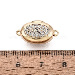 Chiusure a scatola con micro pavé di zirconi chiari in ottone&nbsp;KK-Q074-06G
