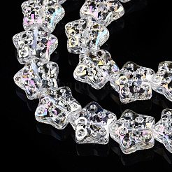 Прозрачные стеклянные бусины гальваническим пряди&nbsp;EGLA-N012-18