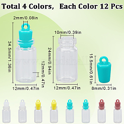 48 шт. 4-х цветные подвески в виде бутылок желаний из прозрачного стекла&nbsp;GLAA-SC0002-56