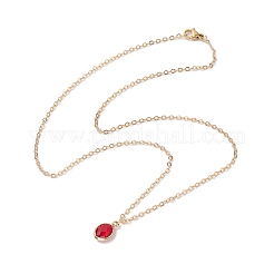 Стеклянные овальные ожерелья с подвесками&nbsp;NJEW-JN04928