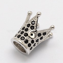 Micro ottone corona spianare perline cubic zirconia&nbsp;ZIRC-P013-02-FF