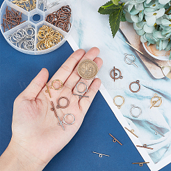 Сплавочные застежка тоггл тибетского стиля&nbsp;TIBE-PH0004-01-NR-WH