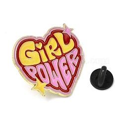 Эмалевые значки с надписью «Girl Power» для одежды женщин.&nbsp;JEWB-F043-01C