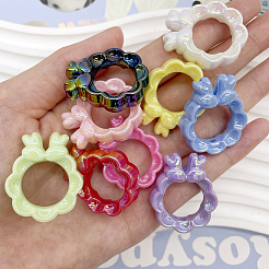 40шт акриловые бусины с УФ-покрытием&nbsp;OACR-SP0001-84