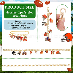 4 chaînette d'extension de sac en alliage et aluminium et accessoires en fer&nbsp;HJEW-FG00046